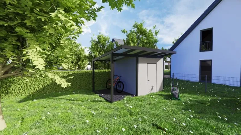 Modernes Gartenhaus aus Aluminium mit Glas-Elementen